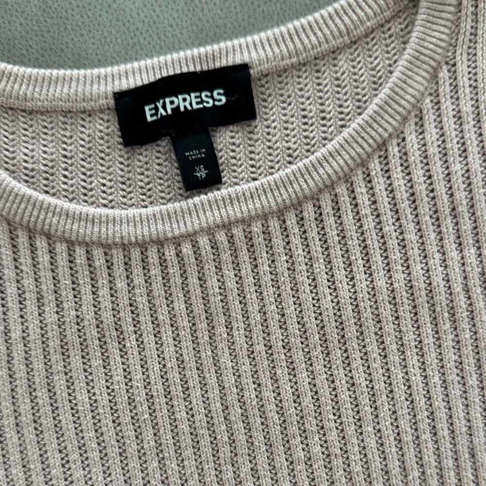 Express Blush Ribbed Knit Top - Picture 4 of 5